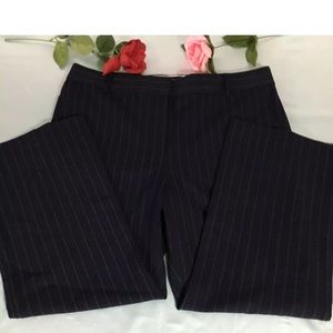 Ann Taylor Dress Pants Kick Crop Sz 4 striped navy